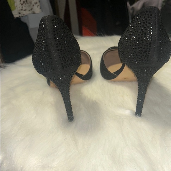 INC International Concepts Black Glittery Pointed-Toe Pumps - Picture 3 of 3